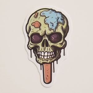 10/$10 Creepy Skull Popsicle Sticker